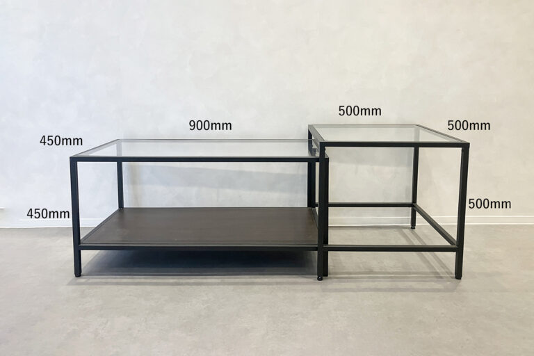 天板がガラスの什器